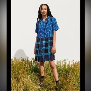 UNIQLO X MARNI open collar pleated short-sleeve dress SZ XS